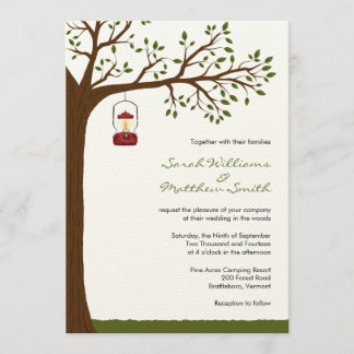 Invitaciones a bodas de camping al aire libre