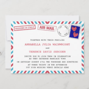 Invitaciones A Bodas De Correo Aéreo En Italia