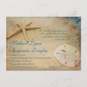 Invitaciones a bodas de destino de playa rústica