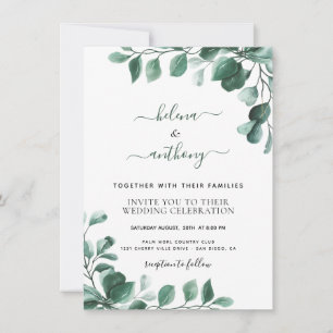 Invitaciones a bodas de ecología de eucalipto de p