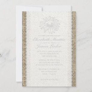 Invitaciones a bodas de encaje blanco