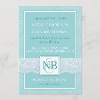Invitaciones a bodas de encaje con RSVP