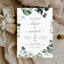 Invitaciones a bodas de eucalipto Greenery
