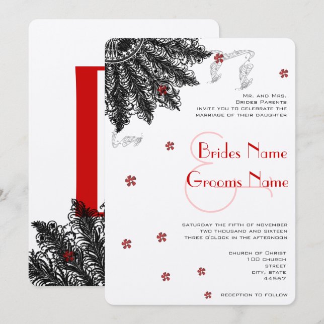 Invitaciones a bodas de fans de Red Black (menos f (Anverso / Reverso)