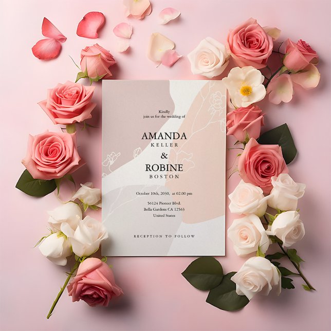 Invitaciones a bodas de flores abstractas (Subido por el creador)
