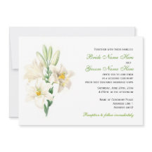 Invitaciones a bodas de flores de lirio blanco.