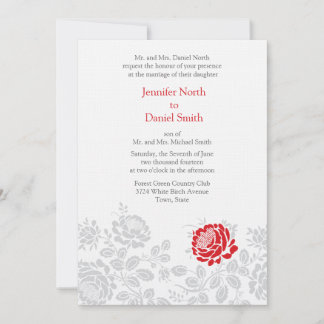 Invitaciones a Bodas de flores rojas