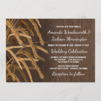 Invitaciones a bodas de heno rústico en el campo