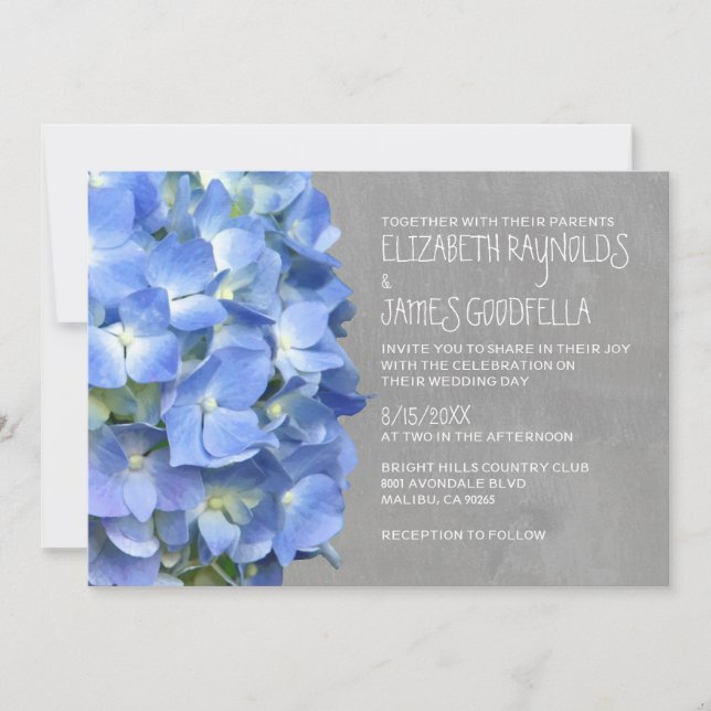 Invitaciones a bodas de Hydrangea (Anverso)