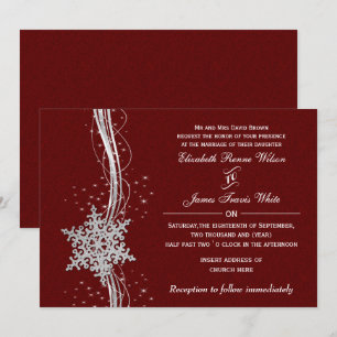 invitaciones a bodas de invierno con copos de niev
