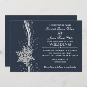Invitaciones a bodas de invierno de Blue Silver Sn