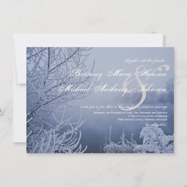 Invitaciones a bodas de invierno de la escena del  (Anverso)