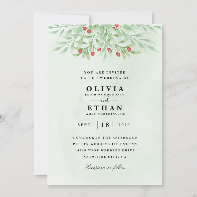 Invitaciones a bodas de invierno intactas (Anverso)