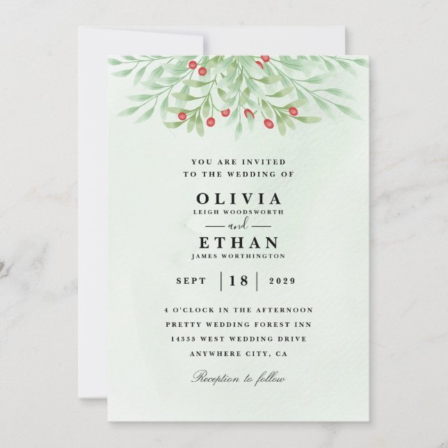 Invitaciones a bodas de invierno intactas (Anverso)