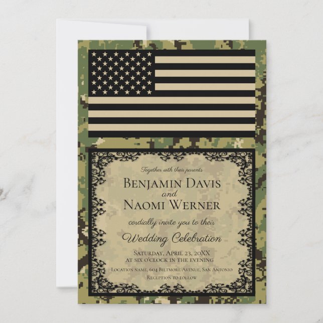 Invitaciones a bodas de la Marina de Estados Unido (Anverso)
