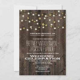 Invitaciones a bodas de madera de paja de las estr