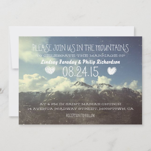 invitaciones a bodas de montaña (Anverso)