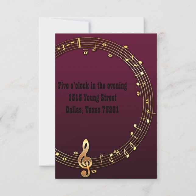 Invitaciones a bodas de músicos (Reverso)