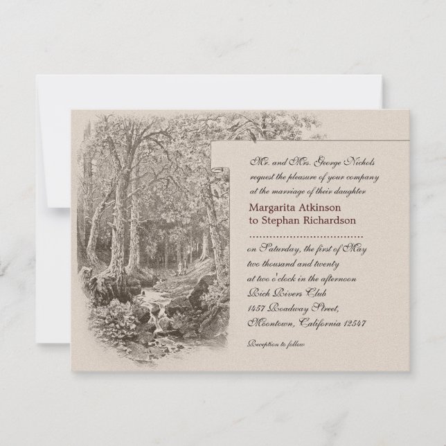 invitaciones a bodas de naturaleza y bosque (Anverso)