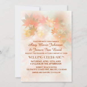 Invitaciones a bodas de otoño de niebla otoño (oto