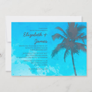 Invitaciones a bodas de palmeras rusticas