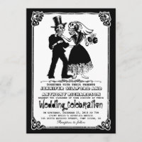 invitaciones a bodas de parejas de esqueletos muer
