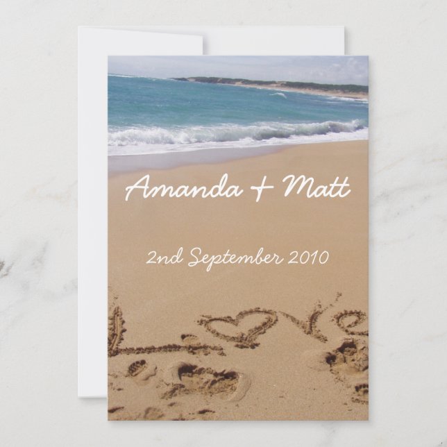 Invitaciones a bodas de playa (Anverso)