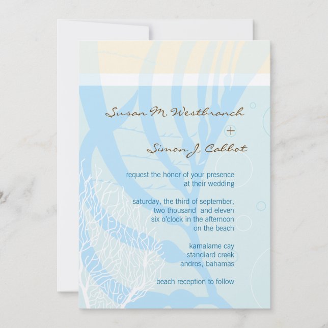 Invitaciones a bodas de playa (Anverso)