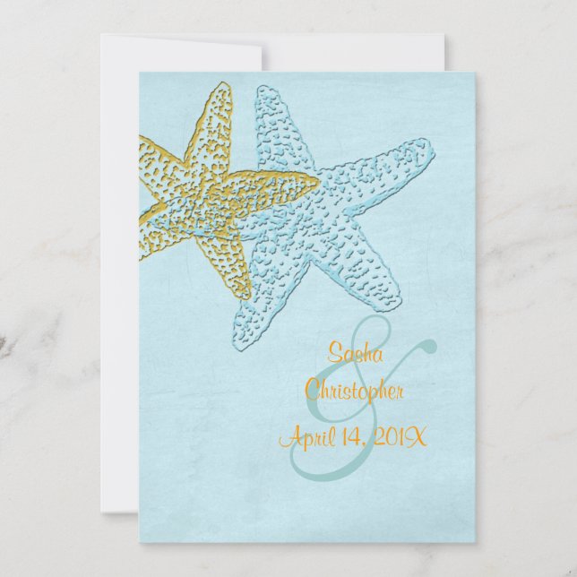 Invitaciones a bodas de playa de época (Anverso)