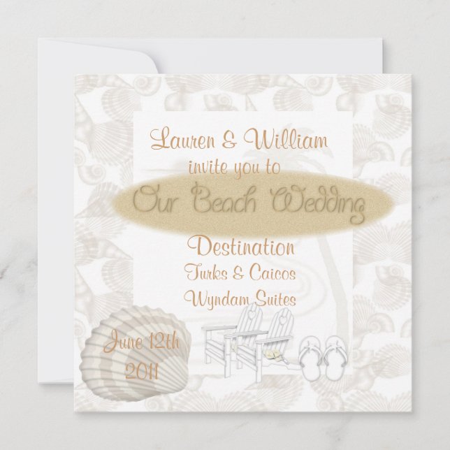 Invitaciones a bodas de playa Destinos templados (Anverso)