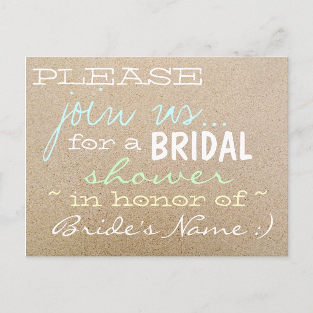 Invitaciones a bodas de playa/ducha de novia en ar (Anverso)