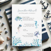 Invitaciones a bodas de playa Océano acuático
