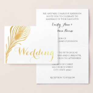 Invitaciones a bodas de Relieve metalizado dorado
