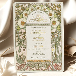 Invitaciones a bodas de Relieve metalizado dorado