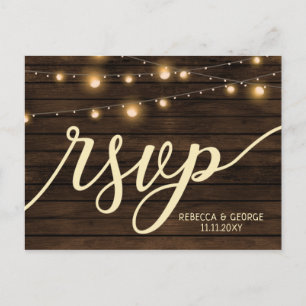 Invitaciones a bodas de Rustic Barn Wood rsvp Post