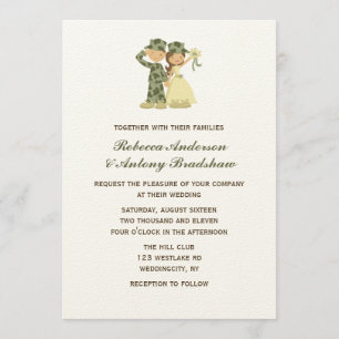Invitaciones a bodas de soldados y novias