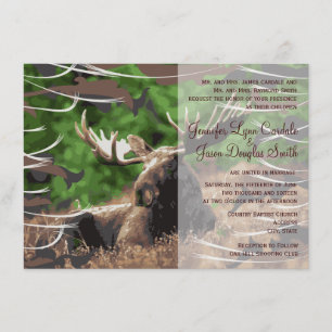Invitaciones a bodas de temática de caza de moose 