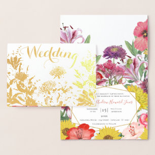 Invitaciones a bodas de tipografía floral de Relie