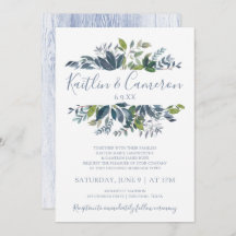 Invitaciones a bodas de verde - Azul y verde turbi