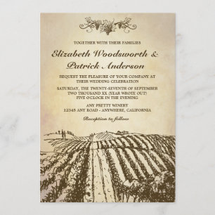 Invitaciones a bodas de viñedos de la bodega Tosca