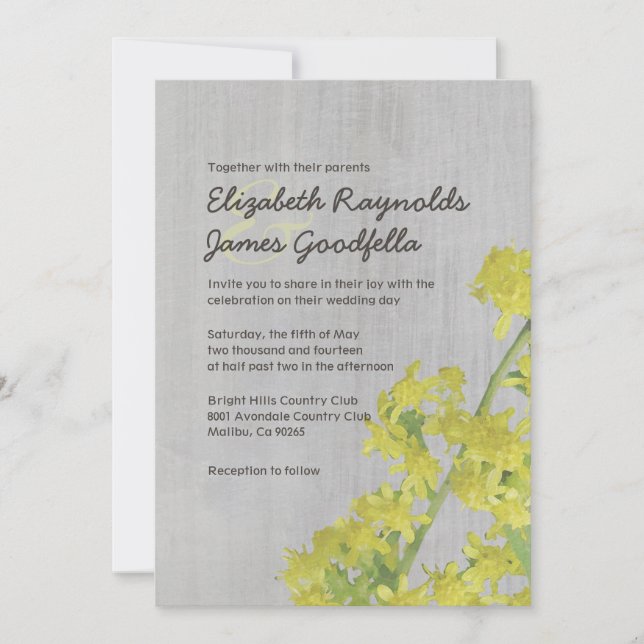 Invitaciones a bodas de Vintage Solidago (Anverso)