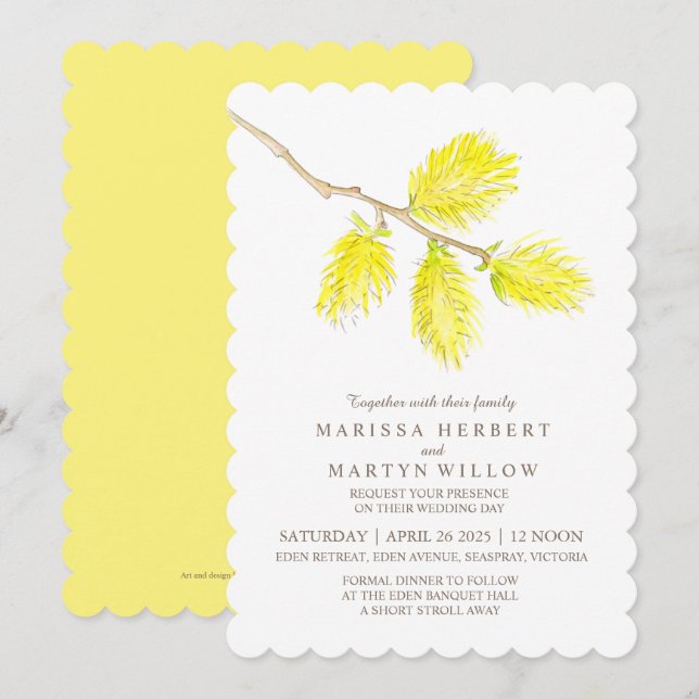 Invitaciones a bodas en acuarelas de piel de piel  (Anverso / Reverso)