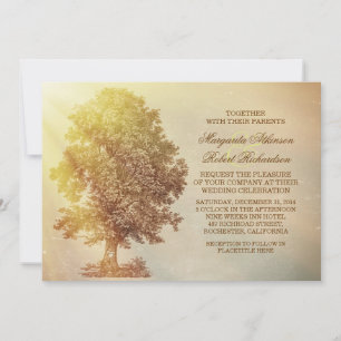 invitaciones a bodas en árbol rústico