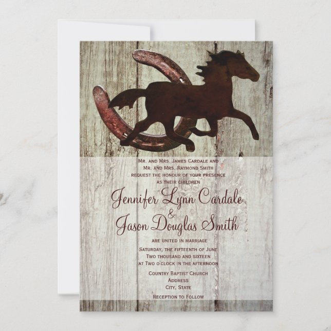 Invitaciones a bodas en el país de Caballo de Vaqu (Anverso)