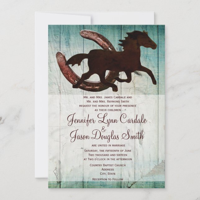 Invitaciones a bodas en el país de Caballo de Vaqu (Anverso)