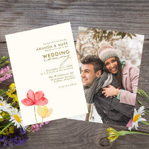 Invitaciones a bodas en flor floral negrita