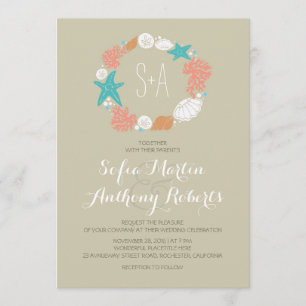 Invitaciones a bodas en la playa casual