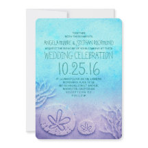 Invitaciones a bodas en la playa de Ombre - azul t