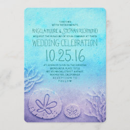 Invitaciones a bodas en la playa de Ombre - azul t