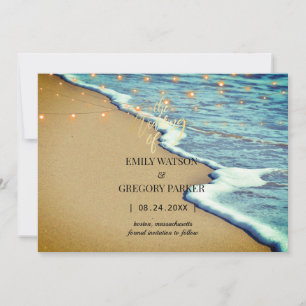 Invitaciones a bodas en la playa del océano azul v